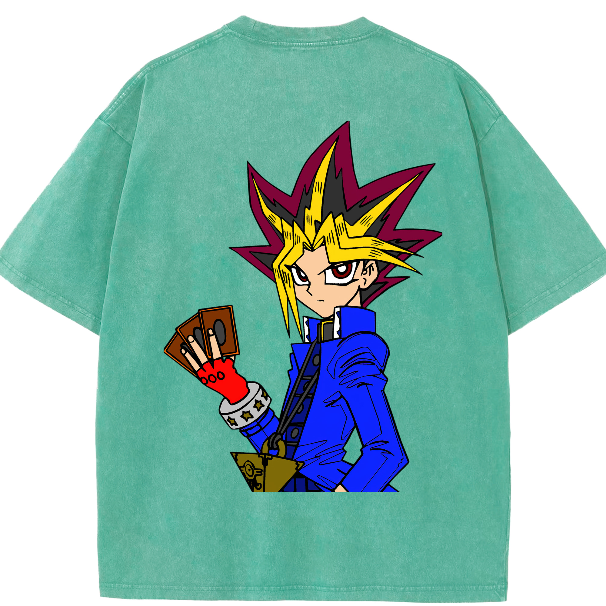 （画像用） 遊☆戯☆王 Yu-Gi-Oh! 綿100% ヴィンテージ風 半袖Tシャツ（背面プリント）